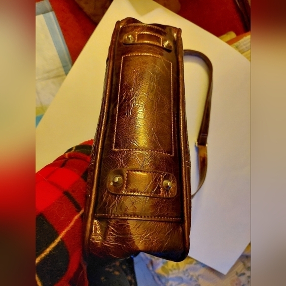 Vintage* MC Marc Chantal Croc Embossed Handbag Satchel - Picture 4 of 11